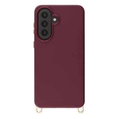 Selencia Hoesje - Geschikt voor Samsung Galaxy A57 (5G) - Rivièra Backcover met Magnetische Ring met afneembare haakjes - Bold Burgundy