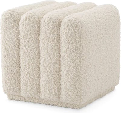 Eichholtz voetenstoel kruk poef Faux Shearling Stool Bente 47 x 46 cm