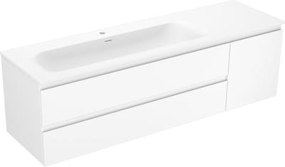 Mexen Orio badkamerkast 160 cm met wastafel Vela links, 2S, 1D, wit mat - 91A13-16047-3-BBFFFF01-W23L01