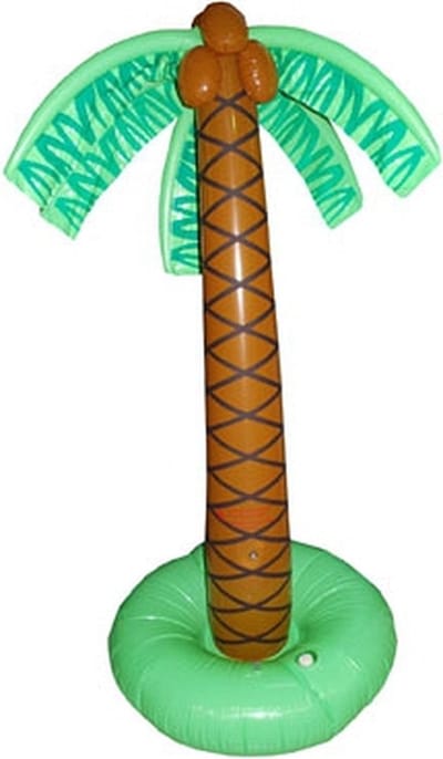 Funny Fashion Opblaasbare palmboom - 2x - 179 cm - Hawaii decoratie - versiering - feestartikelen