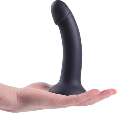 Banoch | Dildo Claes - zwart | siliconen met sterke zuignap | 17 cm lang | Ø 3,4 cm | flexibel
