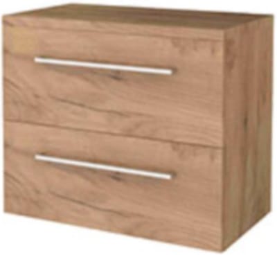 Basic-Line Start 46 Badkamermeubelset - 80 x 46 cm - Met Grepen - 2 Lades - Wastafelblad - Whisky Oak