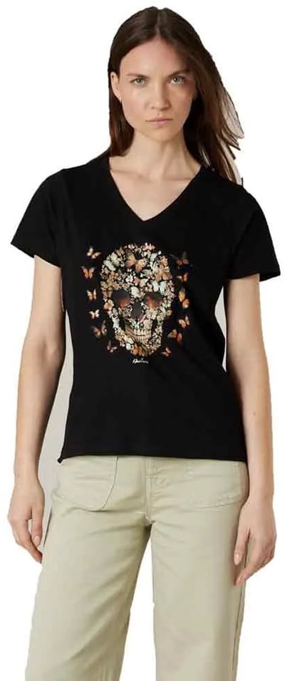 Deeluxe Butterskull T-shirt Met Korte Mouwen Zwart L Vrouw