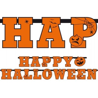 PartyDeco - Banner Happy Halloween 13 x 210 cm - Halloween - Halloween Decoratie - Halloween Versiering