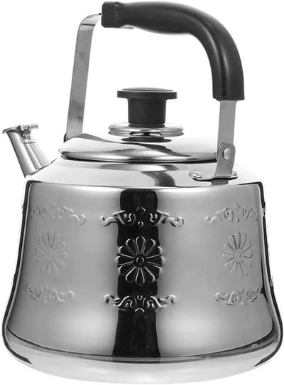 Waterkoker RVS - Theepot Fluitketel - Water Koken - 5-laags Bodem - 3 Liter - Zilverkleurig