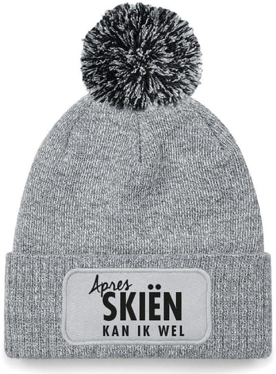 Après skiën kan ik wel wintermuts pompoen grijs | zwart - soBAD. | Unisex | Après ski verkleedkleren | Unisex | met grappige tekst | Beanie