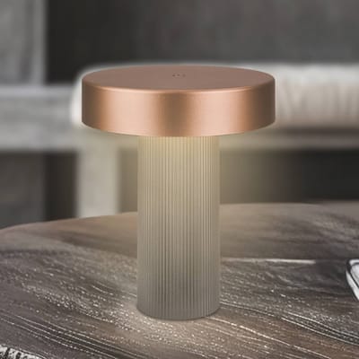 B.K.Licht Bito - Tafellamp oplaadbaar - snoerloze lamp - dimbaar - met batterij - Ø16 x 20cm - zwart
