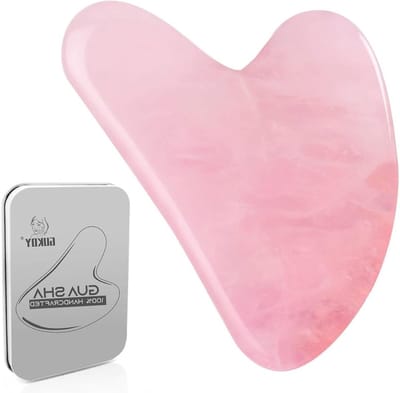 Natuurlijke Gua Sha Massage Tool van Jade voor Gezichtsverzorging, Vermindering van Rimpels en Oogzwellingen, Ontspanning voor de Rug (Roze)