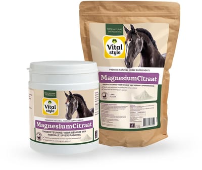 Vitalstyle MagnesiumCitraat - VoordeelBundel - Supplement voor Paarden - Ondersteuning voor Behoud van Normale Spierspanning - 2 kg