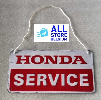 Honda service metalen plaat met koordje 20x10cm