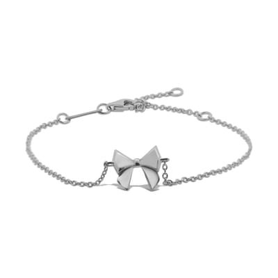 New Bling 9LA-20042 Zilveren Armbandje met Strikje -10x10mm - 16+2+3cm - Rhodium - Zilver