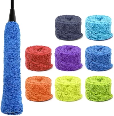 Set van 8 Badminton Rackets met Grip Bands, Zelfklevende Antislip Ties voor Sport en Spel