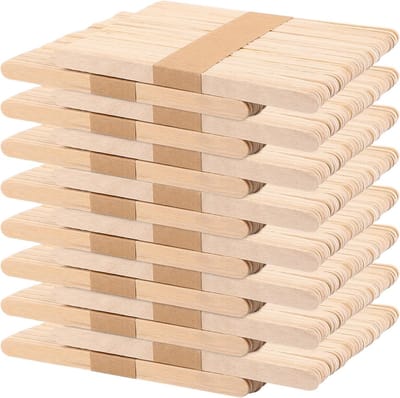 Houten ijsstokjes voor knutselen - 800 stuks, 114 x 10 x 2 mm, ideaal voor ambachten, popsicles en creatief werk