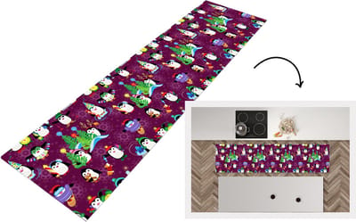 Keukenloper - Loper keuken - Pinguïn - Kerstmis - Vuurwerk - Winter - Design - 200x50 cm - Keukenloper vinyl