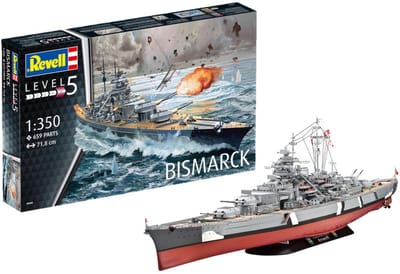 Revell Modelbouwpakket Schepen - 05040 Battleship Bismarck Plastic - 1:350 - Modelbouw