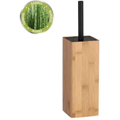 Wenko Wc-borstel Met Houder Padua - Bamboe/staal - Vrijstaand - Hout/zwart