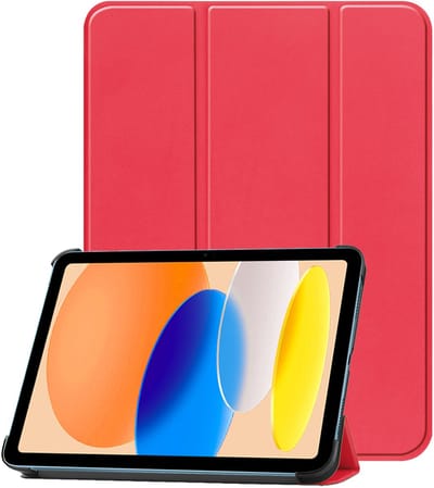 Hoesje - Geschikt voor Apple iPad A16/A18 (2025/2026) - 11 inch (11e & 12e generatie) - Dun & Stevig - Trifold Bookcase - Hard Cover - Hardcover Book Case - Tablet Hoes - Rood