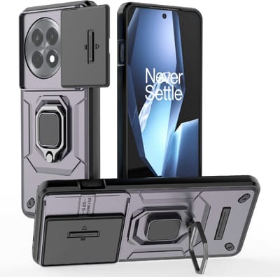 Coverup Hoesje - Geschikt voor OnePlus 13R Hoesje - Coverup Ring Kickstand Back Cover met Camera Shield - Paars