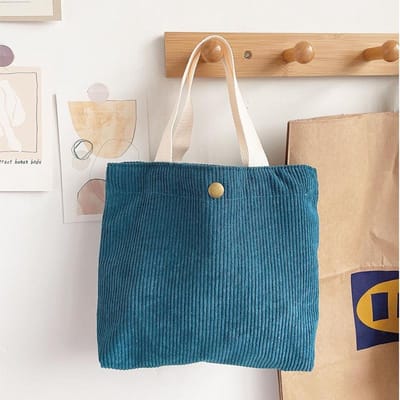 Lunchtas van corduroy canvas Lunchbox Trekkoord Picknicktas Eco-katoenen doek Kleine handtas Dinercontainer Voedselopbergzakken