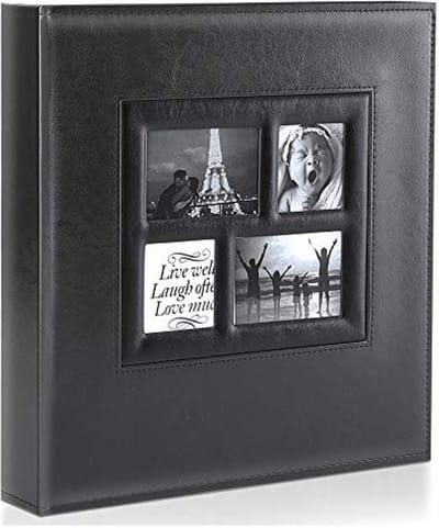 Insteekalbum Foto's - Fotoalbum Groot - Herinneringen Bewaren - Leren Vintage Stijl - 1000 foto's 10x15 - Zwart