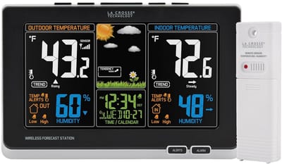 Draadloos Weerstation met Kleurenvoorspelling en Temperatuurwaarschuwingen