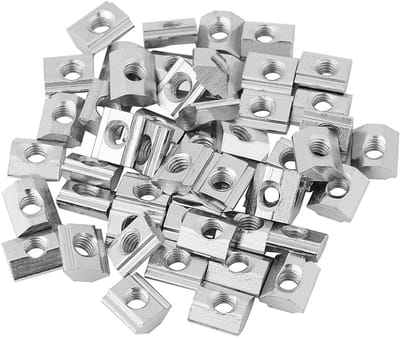 Dailygoods- T-moeren 50 Stuks - Koolstofstaal - Hamerkop - EU20/M30 - Schroefdraad - Accessoires voor Aluminium Profielen - Schuifmoeren