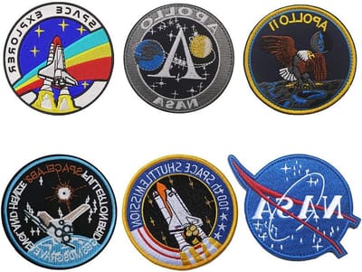 Set van 6 Geborduurde Patches voor Rugzakken, Petten en Tassen met Klittenbandsluiting - Perfect voor Verzamelingen en Creatieve Projecten