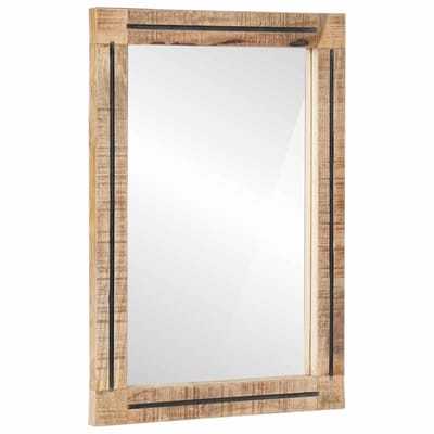 vidaXL - Spiegel - Wandgemonteerd - Bruin - en - Zwart - 70 - x - 50 - x - 3 - cm - Glas