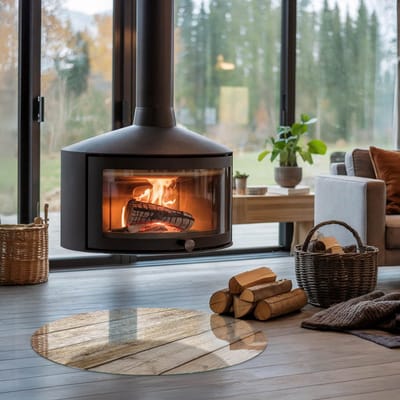 Coloray Vloerplaat Houtkachel - Vloerplaat voor Houtkachel - 80 cm x 80 cm - Vloerplaat Open Haard - Beige Vloerplaat Kachel - Onderplaat Voor Houtkachel - Plaat voor Onder Kachel - Kachel Vloerplaat - Verwarmingsaccessoires