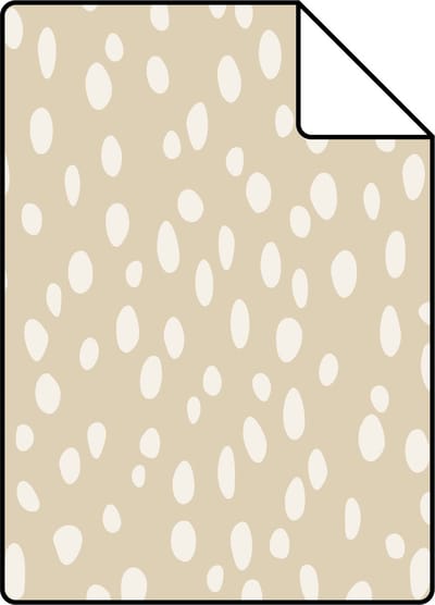 Proefstaal ESTAhome behang stippen beige - 26.5 x 21 cm - 139554-S