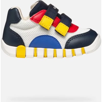 GEOX IUPIDOO PEUTER Sneakers - WIT/MARINEBLAUW - Maat 20
