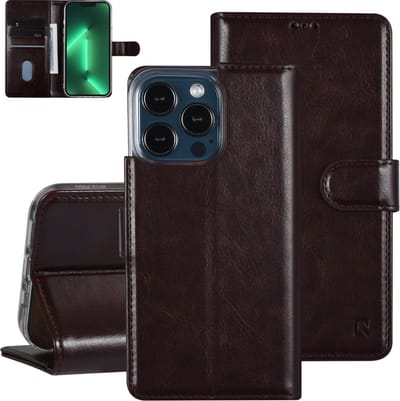 UNIQ Accessory Apple iPhone 13 Pro Bruin Boekhoesje met PU Leer en Uitstekende Bescherming.