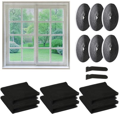 Dailygoods- Vliegengaas 130x150 cm - Insectenbescherming - Zelfklevend - Polyestervezel - 6 Stuks - Duurzaam en scheurvast - Muggennet