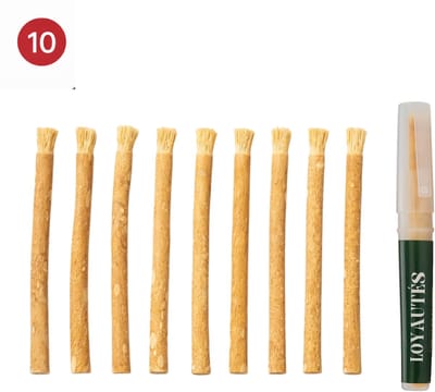 Miswak 10 stuks met houten houder – Siwak Stokje – Natuurlijke Tandenborstel – Plasticvrij