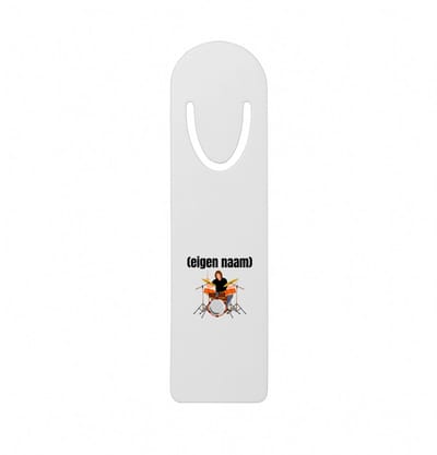 Hacebo® - drummer met drumstel met eigen naam metalen boekenlegger - Drummen - muziek liefhebbers - drummers - drumstel - verjaardag - cadeau - kado Bladwijzer boekenleggers - 12.7 cm x 3.2cm