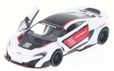 McLaren 675LT - modelauto op schaal 1/36 die cast pull back motor 12 cm Hart Top, Groen - Kinsmart 5392DF/2