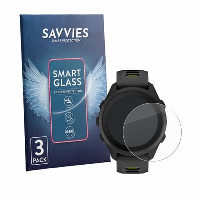 3 Stuks Savvies Screenprotector - geschikt voor Garmin Forerunner 170 - beschermfolie glas transparant