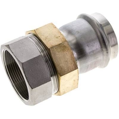 Perskoppeling wartelmoer - 54mm & Rp 2'' Persmof - RVS Vlakke Afdichting