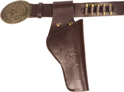 Faram Party Cowboy verkleed holster voor 1 pistool - bruin - volwassenen - carnaval - western thema