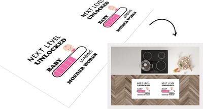 Keukenloper - Loper keuken - Spreuken - Mama - Next level unlocked: baby. Loading: moeder worden - Quotes - 120x50 cm - Keukenloper vinyl