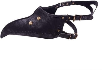 Dailygoods- Pestdoktersmasker met lange neus - Steampunk - Zwart - Verstelbare hoofdband - Kunstleer - Comfortabel en duurzaam - Masker