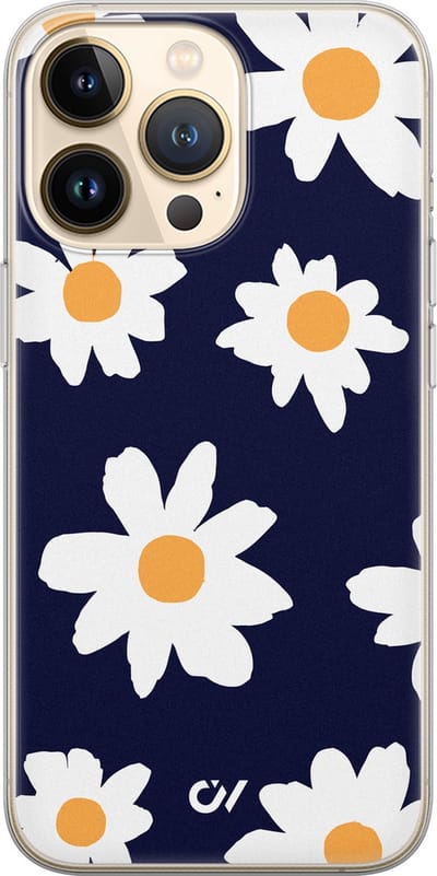 Hoesje geschikt voor Apple iPhone 13 Pro - Sweet Daisies - - Blauw - Apple Soft Case Telefoonhoesje - TPU Back Cover - Casevibes