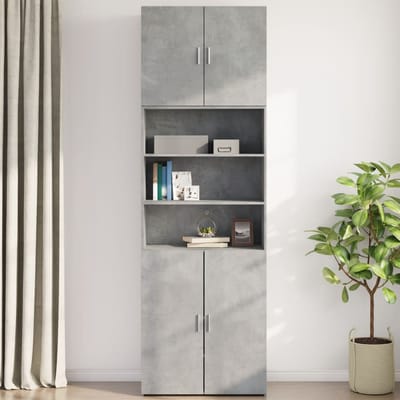 vidaXL - Wandkast - 80x42,5x64 - cm - bewerkt - hout - betongrijs