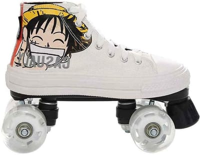 Rolschaatsen Canvas - Dubbele Rij Rolschaatsen - Buiten Sporten - Hoge Schoenstijl - 38 - Wit