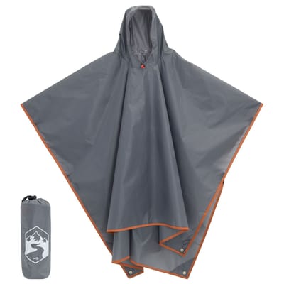 vidaXL - Regenponcho - met - capuchon - 2-in-1 - ontwerp - 223x145 - cm - grijs - oranje