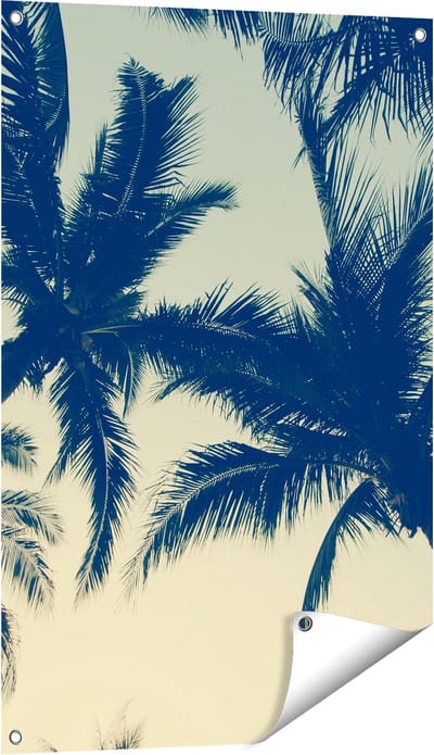 Gards Tuinposter Palmbomen Bladeren - 60x90 cm - Tuindoek - Tuindecoratie - Wanddecoratie buiten - Tuinschilderij