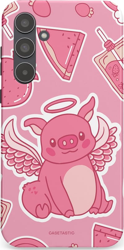 Casetastic Hoesje Geschikt voor Samsung A55 - Stijlvolle Beschermende Duo-layer Case - Varken vleugels