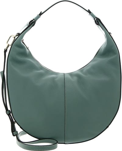 FURLA Leren Schoudertas Miastella Hobo Mineral Green Mintgroen