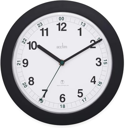 Zwarte Wandklok van 26,5 cm – Radiogestuurd en Energiezuinig