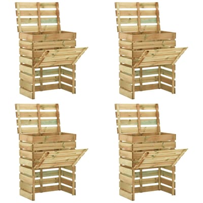 vidaXL - Latten - tuincomposter - 4 - pcs - Groen - 110 - x - 58 - x - 113 - cm